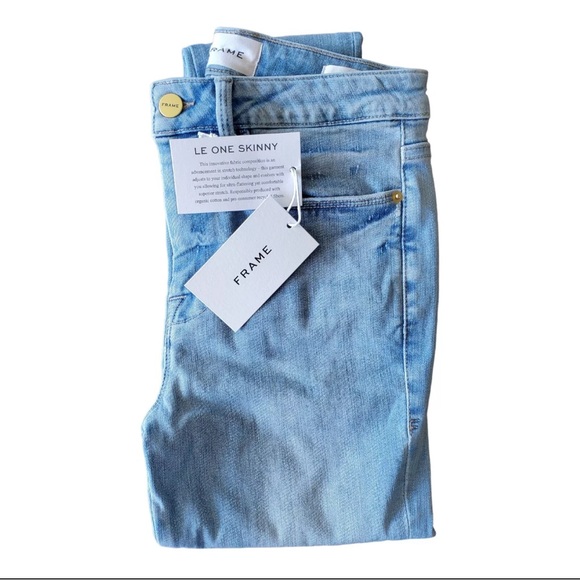 NWT Frame Denim Women’s Le One Skinny Jeans Mid Rise Caspio Wash Size 1 NWT $218 - Picture 4 of 12